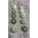 Ǝe Ilcare Sılver Kaplama Taşlı Metal Düğme 25 Boy 15 Mm 10 Adet
