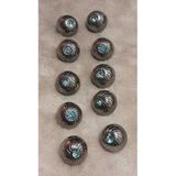 Ǝe Ilcare Siyah Nikel Taşlı Metal Düğme 20 Boy 14 Mm 10 Adet