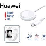 E-Kervan Huawei Watch Serisi Watch 3/4 GT3 / GT3 Pro, GT2 Pro, GT4 / GT5 / GT5 Pro.Manyetik Saat Şarjı Type-C Girişli Orjinal Huawei Watch Saatler içindir Ce Lisanslı - Beyaz