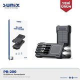 E-Kervan Solar Güneş Enerjili 10.000 Mah Güneş Enerjili El Fenerli Magsafeli Powerbank Dahili Çoklu Şarj Kablosu Ce Lisanslı Sertifikalı Orjinal - Siyah