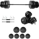 E-Life 75 kg Dambıl Seti ve Halter Seti Ağırlık Fitness Seti
