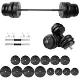 E-Life 85 kg Siyah Dambıl Seti Halter Seti Ağırlık Fitness Seti