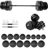 E-Life 95 kg Siyah Dambıl Seti ve Halter Seti Ağırlık Fitness Seti