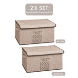 E-LİFE HOME 2'li Maxi Çok Amaçlı Keçe Kapaklı Katlanır Kutu Giysi Hurcu Dolap İçi Organizer Gri 47x37x24 cm