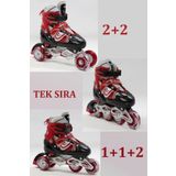E-LİFE HOME Ayarlabilir 2+2 Işıklı Metal Alıştırma Pateni Çanta Hediyeli
