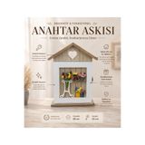 e-life shop Ahşap Ev Tasarımlı Home Sweet Home Anahtar Askısı Çiçek Kalp Detaylı Duvar Organizer 27 Cm