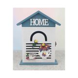 e-life shop Ahşap Home Sweet Home Anahtar Askısı Çiçek Detaylı Duvar Organizeri Dekoratif Duvar Süsü 27 Cm