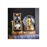 E-life shop Astronot Temalı Işıklı Retro Kar Küresi & Kum Saati Dekoratif Masaüstü Biblo Ev Ofis Hediyelik Obje