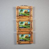 E-life shop El Yapımı Doğal Ahşap 3’lü Bambu Bamboo Fotoğraf Çerçevesi Dekoratif Ev Ofis Hediyesi Duvar Süsü - 3