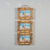 E-life shop El Yapımı Doğal Ahşap 3’lü Bambu Bamboo Fotoğraf Çerçevesi Dekoratif Ev Ofis Hediyesi Duvar Süsü - 5