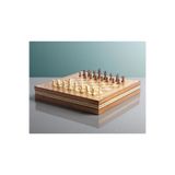 e-life shop El Yapımı Lüks Nakış İşlemeli Doğal Ahşap Sandıklı Premium Satranç Takımı 45x45 cm. Hediyelik Set 1