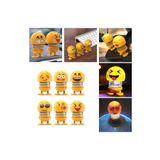 e-life shop Emoji Smile Zıp Zıp Kafalar Mini Gülen Yüzler Araç Torpido & Masaüstü Süsü 6'lı Oyuncak Seti