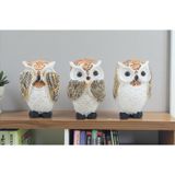 E-life shop Feng Shui Görmedim Duymadım Bilmiyorum 3’lü Baykuş Biblo Seti 10 cm. Dekoratif Ev & Ofis Hediyesi