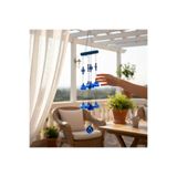 E-life shop Feng Shui Nazar Boncuğu Rüzgar Çanı Metal Kötü Göze Karşı Dış Mekan Dekoratif Bahçe Kapı Süsü 65 cm.