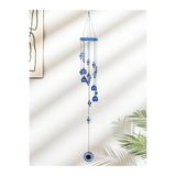 E-life shop Feng Shui Nazar Boncuğu Rüzgar Çanı Metal Kötü Göze Karşı Dış Mekan Dekoratif Bahçe Kapı Süsü 80 cm.