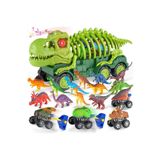 e-life shop Fosil Dinosaur Tracks Dinozor İskeleti Işıklı Kükreme Sesli Sök Tak Oyuncak Kamyon & 8li Dinozor Set