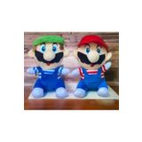 e-life shop İthal Kumaş Süper Mario Kardeşler Mario Luigi 2'li Set Figür Peluş Oyuncak Uyku Oyun Arkadaşı 20 cm.