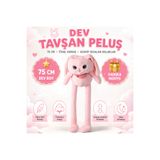 e-life shop İthal Kumaş Uzayıp Küçülen Kulaklı Ayaklı Sevimli Peluş Tavşan Uyku Arkadaşı Büyük Boy 75 Cm