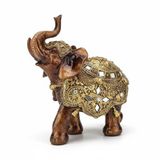 E-life shop Lüks Ayna ve Nakış İşlemeli Feng Shui Şans Getiren Fil Heykeli Dekoratif Biblo 17cm Yeni Ev Hediyesi