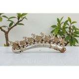 E-life shop Lüks Aynalı Motifli Feng Shui 7’li Şans Bereket Fil Biblo Seti 26 cm Ofis Dekoru Yeni Yıl Hediyesi 3