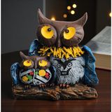 E-life shop Lüks Canlı Renkli Anne ve Yavru Baykuş Heykeli 15 cm Dekoratif Biblo Ev Ofis Yeni Yıl Hediyesi SH15