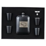 e-life shop Lüks Kartal Logolu Paslanmaz Çelik İçki Matarası Avcı Kamp Outdoor Hediye Seti Cep Matarası 240 ml.