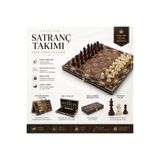 e-life shop Lüks Mozaik Desenli Ahşap Manyetik Satranç Takımı 29cm Katlanabilir Özel Yuvalı Premium Satranç Seti