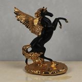 E-life shop Lüks Reçine Büyük Boy Pegasus At Heykeli 35 cm Dekoratif Biblo Vitrin Konsol Süsü Ev & Ofis Hediyesi