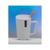e-life shop Mermer Tasarımlı Kapaklı Kaşıklı Sıcak Tutan Kupa Bardak Fincan Mug Mini Motivasyon Termos 330 ml.