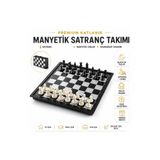 e-life shop Premium Manyetik Katlanır Satranç Takımı 25x25 cm Satranç Seti Seyahat Okul Zeka Oyunu Hediyelik Set