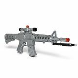 E-life shop Sesli Renkli Işıklı Pille Çalışan Oyuncak Tüfek M16 Oyuncak Silah Özel Kuvvet Tüfeği 50 cm