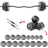 E-Life Training 59 kg Dambıl Seti & Halter Ağırlık Seti 25 Parça Siyah Renk ile Kullanıcı Dostu