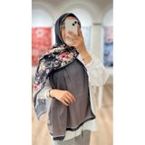 e.m ipek Floral Degrade Soft Şal - Siyah