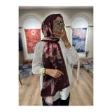 e.m ipek Rosavie Desen Soft Şal - Bordo