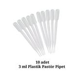 E.M.S 10 Adet 3 ml Pastör Pipet Laboratuvar İçin Hassas Sıvı Transferi