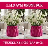 E.M.S 2 Adet Fuşya Renk Büzgülü Saksı Sukulent Menekşe Saksısı Dekoratif Saksı 8,5 x 10 Cm.