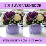 E.M.S 2 Adet Pastel Mor Renk Büzgülü Saksı Sukulent Menekşe Saksısı Dekoratif Saksı 8,5 x 10 Cm.