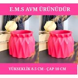 E.M.S 2 Adet Pembe Renk Büzgülü Saksı Sukulent Menekşe Saksısı Dekoratif Saksı 8,5 x 10 Cm.