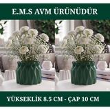 E.M.S 2 Adet Yeşil Renk Büzgülü Saksı Sukulent Menekşe Saksısı Dekoratif Saksı 8,5 x 10 Cm.