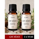 E.M.S 2 x 10 ml Çay Ağacı Uçucu Yağ Buhurdanlık Yağı Difüzör Esansı Oda Kokusu Esansı Mum Esansı 10 Ml.