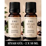 E.M.S 2 x 10 ml Siyah Gül Esansiyel Uçucu Yağ Buhurdanlık Yağı Difüzör Esansı Oda Kokusu Esansı Mum Esansı 10 ml