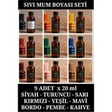 E.M.S 9 Adet x 20 ml Sıvı Mum Boyası Seti Likit Pigment Hobi ve Mum Boyası.