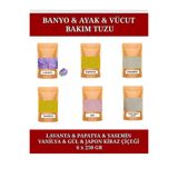E.M.S AVM LAVANTA&PAPATYA&YASEMİN&VANİLYA&GÜL&JAPON KİRAZ ÇİÇEĞİ BANYO TUZU AYAK BAKIM TUZU 6 X 250 GR.