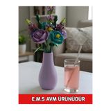 E.M.S AVM VAZO DAMLA VAZO DEKORATİF VAZO LİLA RENK 13 CM YÜKSEKLİK 7 CM ÇAP.