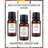 E.M.S Yasemin, Portakal, Gül Esansiyel Uçucu Buhurdanlık Yağı Difüzör Esansı 3 x 10 ml