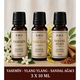 E.M.S Yasemin - Ylang Ylang - Sedir Ağacı Esansiyel Uçucu Yağ Buhurdanlık Yağı Difüzör Esansı Oda Kokusu Mum Esansı