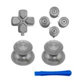 E-MODS GAMING Metal Thumbsticks D-pads ABXY Düğmeler PS5 Denetleyicisi için Onarım Takımları - PlayStation 5 Controller için Yedek Alüminyum Hareket Düğmeleri ve Analog Joystick ve Yön Pedleri (Gümüş)