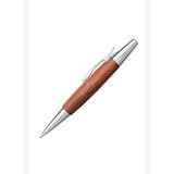 E-Motion Tükenmez Kalem, Krom/Ahşap Gövde, Mekanizmalı, Kahverengi, B Uç
