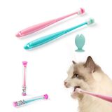 E.M&S.T by Emmeliestella Küçük Köpek ve Kedi Diş Fırçası 360 Derece Yumuşak Silikon, Kedi Diş Bakımı, Evcil Hayvan Diş Fırçası, Kullanımı Kolay, Bağımsız Ambalaj, Ekstra Vantuz, Açık Mavi ve Açık Pembe (3 ADET)