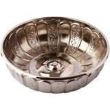 E Orient Metalik Hamam Tası Osmanlı Motifli Metal Banyo Tası Metal - Antik Gümüş